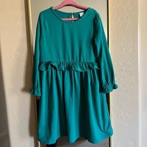 Old Navy Green Longsleeve Ruffled Cotton Blend Dress Size 5T